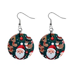 Christmas Santa Claus Mini Button Earrings