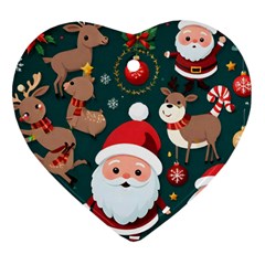 Christmas Santa Claus Heart Ornament (Two Sides)