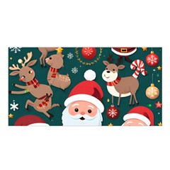 Christmas Santa Claus Satin Shawl 45  x 80 