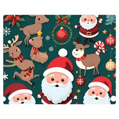 Christmas Santa Claus Premium Plush Fleece Blanket (Medium)