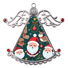 Christmas Santa Claus Metal Angel with Crystal Ornament