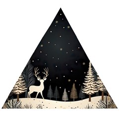 Christmas Winter Xmas Scene Nature Forest Tree Moon Wooden Puzzle Triangle by Vaneshop