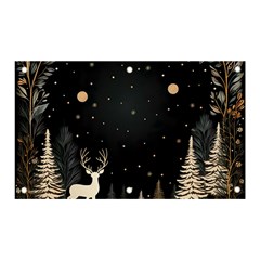 Christmas Winter Xmas Scene Nature Forest Tree Moon Banner And Sign 5  X 3  by Vaneshop