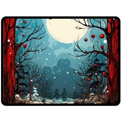 Christmas Frame Border Fleece Blanket (large) by Vaneshop