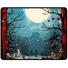 Christmas Frame Border Fleece Blanket (medium) by Vaneshop