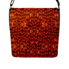 Floral Time In Peace And Love Flap Closure Messenger Bag (l) by pepitasart