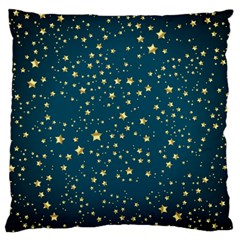 Star Golden Pattern Christmas Design White Gold Large Premium Plush Fleece Cushion Case (two Sides) by Vaneshop