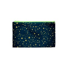 Star Golden Pattern Christmas Design White Gold Cosmetic Bag (xs) by Vaneshop