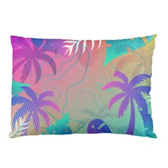 Palm Trees Leaves Plants Tropical Wreath Pillow Case by Vaneshop