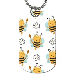 Art Bee Pattern Design Wallpaper Background Dog Tag (two Sides) by Vaneshop