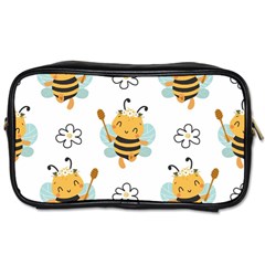 Art Bee Pattern Design Wallpaper Background Toiletries Bag (two Sides) by Vaneshop