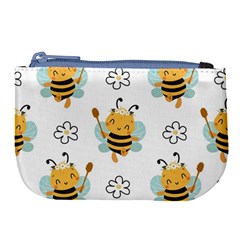 Art Bee Pattern Design Wallpaper Background Large Coin Purse by Vaneshop