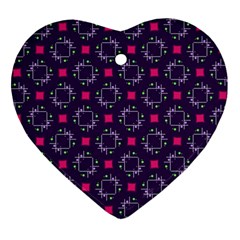 Geometric Pattern Retro Style Background Ornament (heart)