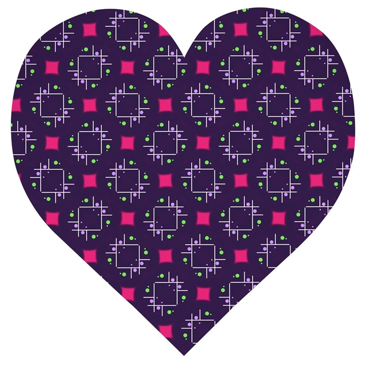 Geometric Pattern Retro Style Background Wooden Puzzle Heart