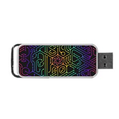 Circuit Hexagonal Geometric Pattern Background Pattern Portable Usb Flash (two Sides) by Vaneshop