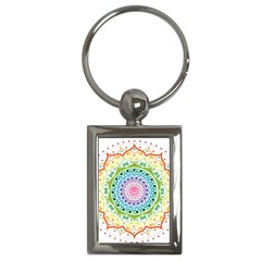Mandala Pattern Rainbow Pride Key Chain (rectangle) by Vaneshop