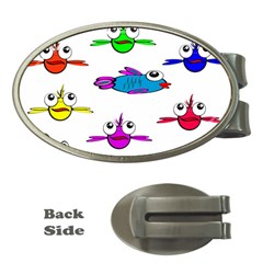 Fish Swim Cartoon Funnycute Money Clips (oval)  by Sapixe