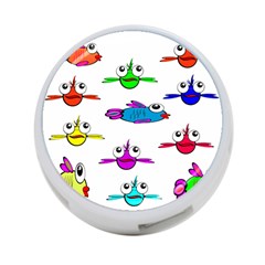 Fish Swim Cartoon Funnycute 4-port Usb Hub (one Side)