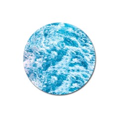 Blue Ocean Wave Texture Magnet 3  (Round)