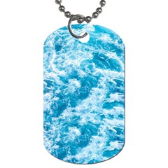 Blue Ocean Wave Texture Dog Tag (One Side)