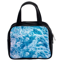 Blue Ocean Wave Texture Classic Handbag (Two Sides)