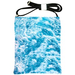 Blue Ocean Wave Texture Shoulder Sling Bag by Jack14