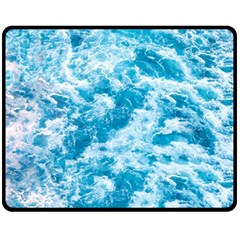 Blue Ocean Wave Texture Fleece Blanket (medium) by Jack14
