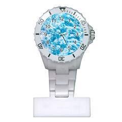 Blue Ocean Wave Texture Plastic Nurses Watch