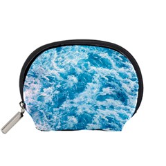 Blue Ocean Wave Texture Accessory Pouch (small) by Jack14