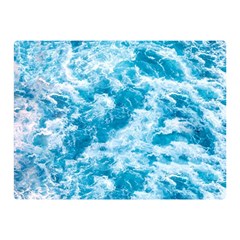 Blue Ocean Wave Texture Two Sides Premium Plush Fleece Blanket (mini) by Jack14