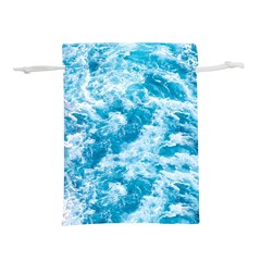 Blue Ocean Wave Texture Lightweight Drawstring Pouch (m) by Jack14