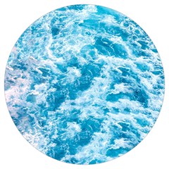 Blue Ocean Wave Texture Round Trivet