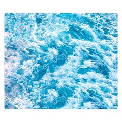 Blue Ocean Wave Texture Premium Plush Fleece Blanket (Small)