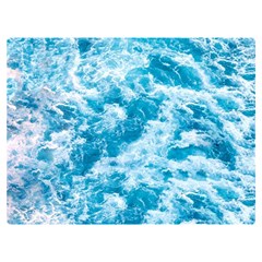 Blue Ocean Wave Texture Two Sides Premium Plush Fleece Blanket (extra Small) by Jack14