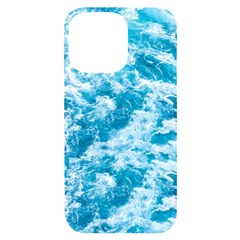 Blue Ocean Wave Texture iPhone 14 Pro Max Black UV Print Case