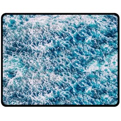 Summer Blue Ocean Wave Fleece Blanket (medium) by Jack14