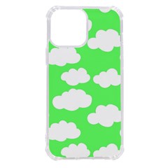 Cute Clouds Green Neon Iphone 13 Pro Max Tpu Uv Print Case by ConteMonfrey