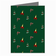 Christmas Green Pattern Background Greeting Card by Pakjumat