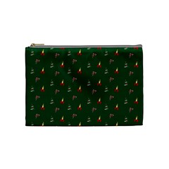 Christmas Green Pattern Background Cosmetic Bag (medium) by Pakjumat