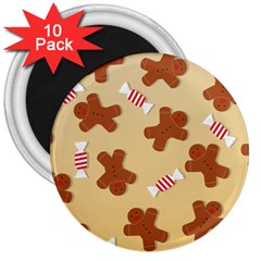 Gingerbread Christmas Time 3  Magnets (10 pack) 