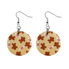 Gingerbread Christmas Time Mini Button Earrings