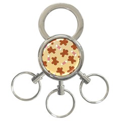 Gingerbread Christmas Time 3-Ring Key Chain