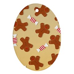 Gingerbread Christmas Time Oval Ornament (Two Sides)