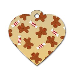 Gingerbread Christmas Time Dog Tag Heart (One Side)