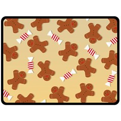 Gingerbread Christmas Time Fleece Blanket (Large)