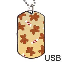 Gingerbread Christmas Time Dog Tag USB Flash (Two Sides)