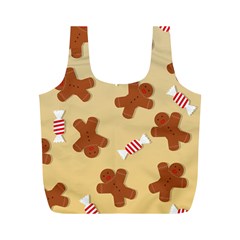 Gingerbread Christmas Time Full Print Recycle Bag (m) by Pakjumat