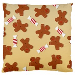Gingerbread Christmas Time Large Premium Plush Fleece Cushion Case (Two Sides)
