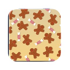 Gingerbread Christmas Time Square Metal Box (black) by Pakjumat