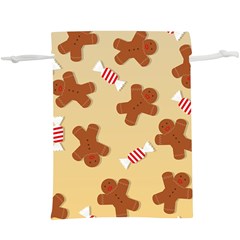 Gingerbread Christmas Time Lightweight Drawstring Pouch (XL)